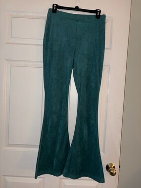 SO Teal Suede-Look Flared Pants